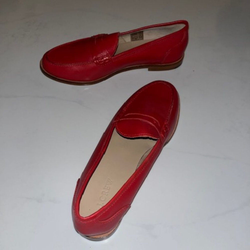 J Crew - Red, Ryan Penny Loafers